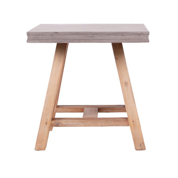 Vig Furniture Modrest Civic Modern Concrete & Acacia End Table | Modishstore | End Tables-2