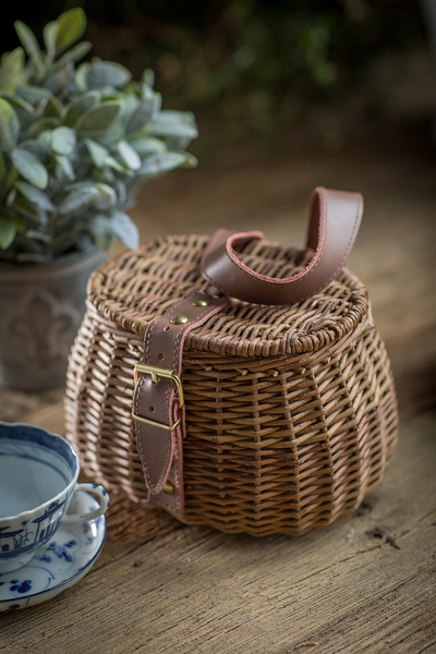 Vagabond Small Wicker Fishing Basket | Modishstore | Bins, Baskets & Buckets