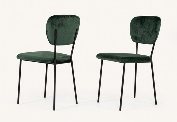 Vig Furniture Modrest Billy Modern Green Velvet Dining Chair (Set of 2) | Modishstore | Dining Chairs