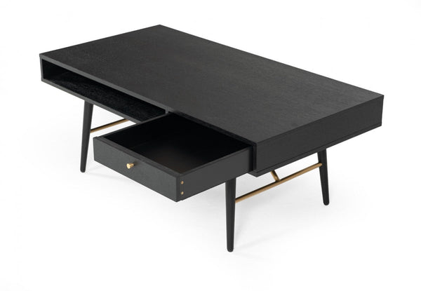 Vig Furniture Modrest Billy Modern Black Oak & Gold Coffee Table | Modishstore | Coffee Tables-3