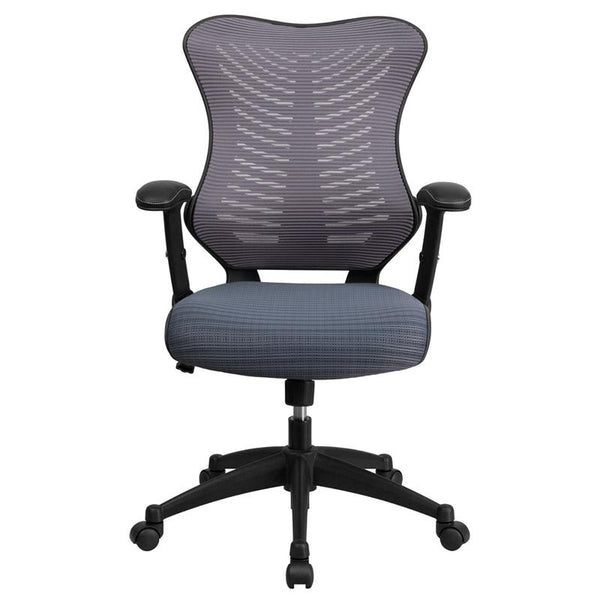 High Back Designer Gray Mesh Executive Swivel Ergonomic Office Chair With Adjustable Arms By Flash Furniture | Office Chairs | Modishstore - 4