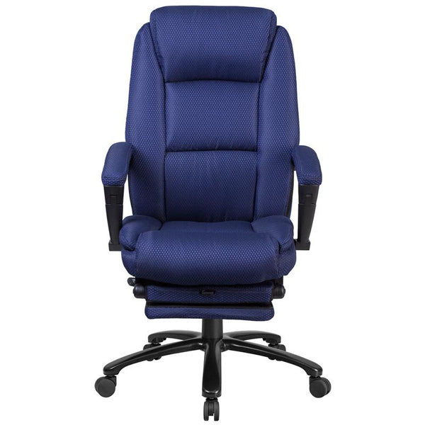 High Back Navy Fabric Executive Reclining Ergonomic Swivel Office Chair With Comfort Coil Seat Springs And Arms By Flash Furniture | Office Chairs | Modishstore - 2