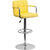 Contemporary Yellow Quilted Vinyl Adjustable Height Barstool With Arms And Chrome Base By Flash Furniture | Bar Stools | Modishstore