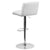 Contemporary White Vinyl Adjustable Height Barstool With Vertical Stitch Back/Seat And Chrome Base By Flash Furniture | Bar Stools | Modishstore - 3