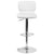 Contemporary White Vinyl Adjustable Height Barstool With Vertical Stitch Back And Chrome Base By Flash Furniture | Bar Stools | Modishstore - 4