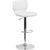 Contemporary White Vinyl Adjustable Height Barstool With Vertical Stitch Back And Chrome Base By Flash Furniture | Bar Stools | Modishstore