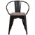 Black-Antique Gold Metal Chair With Wood Seat And Arms By Flash Furniture | Dining Chairs | Modishstore - 4