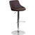 Contemporary Brown Vinyl Bucket Seat Adjustable Height Barstool With Chrome Base By Flash Furniture | Bar Stools | Modishstore