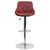 Contemporary Burgundy Vinyl Bucket Seat Adjustable Height Barstool With Diamond Pattern Back And Chrome Base By Flash Furniture | Bar Stools | Modishstore - 4