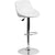 Contemporary White Vinyl Bucket Seat Adjustable Height Barstool With Diamond Pattern Back And Chrome Base By Flash Furniture | Bar Stools | Modishstore