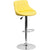 Contemporary Yellow Vinyl Bucket Seat Adjustable Height Barstool With Diamond Pattern Back And Chrome Base By Flash Furniture | Bar Stools | Modishstore