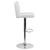 Contemporary White Vinyl Adjustable Height Barstool With Panel Back And Chrome Base By Flash Furniture | Bar Stools | Modishstore - 2