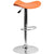 Contemporary Orange Vinyl Adjustable Height Barstool With Wavy Seat And Chrome Base By Flash Furniture | Bar Stools | Modishstore