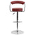 Contemporary Burgundy Vinyl Adjustable Height Barstool With Arms And Chrome Base By Flash Furniture | Bar Stools | Modishstore - 4