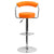 Contemporary Orange Vinyl Adjustable Height Barstool With Arms And Chrome Base By Flash Furniture | Bar Stools | Modishstore - 4