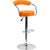 Contemporary Orange Vinyl Adjustable Height Barstool With Arms And Chrome Base By Flash Furniture | Bar Stools | Modishstore