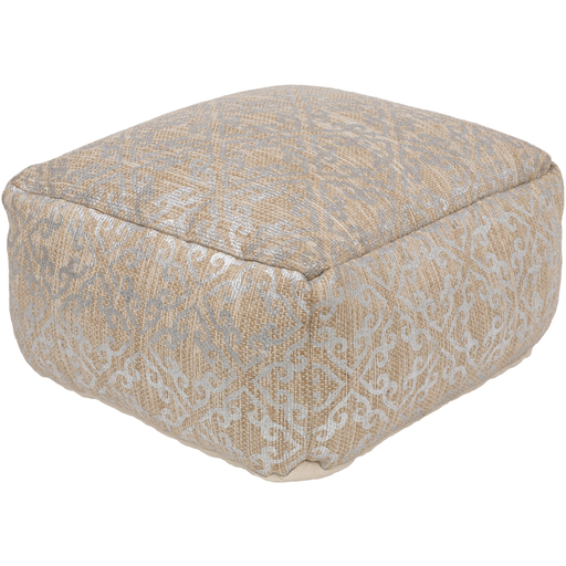 Surya Celine Cube Pouf - Medallions and Damask - CIPF-3000 | Poufs | Modishstore