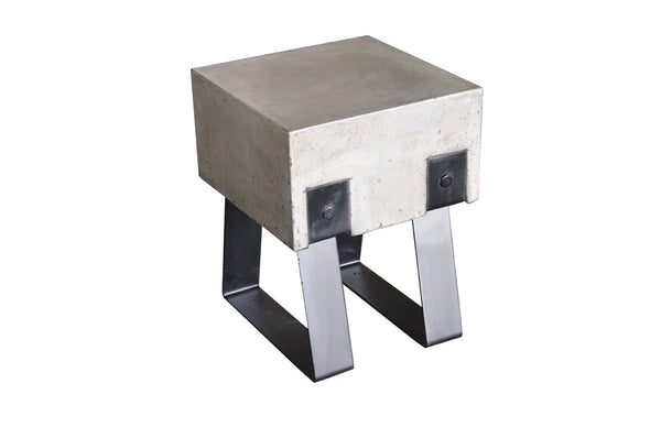 Vig Furniture Modrest Cope Modern Concrete & Black Stool | Modishstore | Stools & Benches