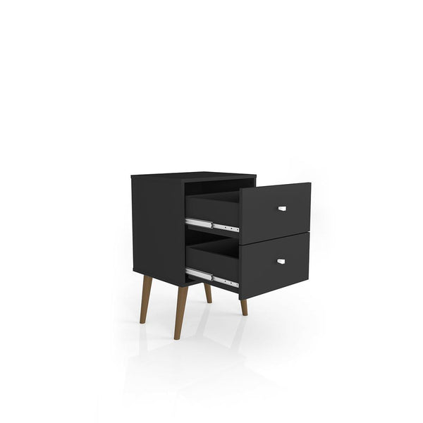 Manhattan Comfort Liberty Mid Century - Modern Nightstand 2.0 with 2 Full Extension Drawers | Nightstands | Modishstore-10