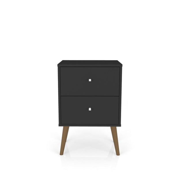 Manhattan Comfort Liberty Mid Century - Modern Nightstand 2.0 with 2 Full Extension Drawers | Nightstands | Modishstore-2