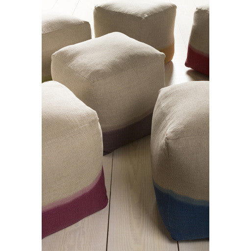 Surya Dip Dyed Cube Pouf - Tonal - DDPF-001 | Poufs | Modishstore