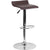 Contemporary Brown Vinyl Adjustable Height Barstool With Solid Wave Seat And Chrome Base By Flash Furniture | Bar Stools | Modishstore