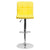 Contemporary Yellow Quilted Vinyl Adjustable Height Barstool With Chrome Base By Flash Furniture | Bar Stools | Modishstore - 4