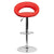 Contemporary Red Vinyl Rounded Orbit-Style Back Adjustable Height Barstool With Chrome Base By Flash Furniture | Bar Stools | Modishstore - 4