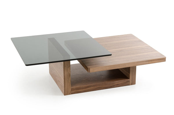 Vig FurnitureModrest Echelon Modern Walnut and Smoked Glass Coffee Table | Modishstore | Coffee Tables-3