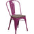 Purple Metal Stackable Chair With Wood Seat By Flash Furniture | Dining Chairs | Modishstore