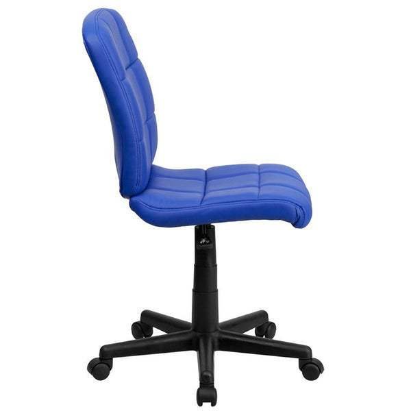 Mid-Back Blue Quilted Vinyl Swivel Task Office Chair By Flash Furniture | Office Chairs | Modishstore - 2