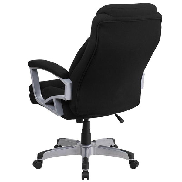 Hercules Series Big & Tall 500 Lb. Rated Black Fabric Executive Swivel Ergonomic Office Chair With Arms By Flash Furniture | Office Chairs | Modishstore - 3