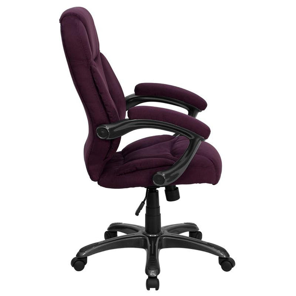 High Back Grape Microfiber Contemporary Executive Swivel Ergonomic Office Chair With Arms By Flash Furniture | Office Chairs | Modishstore - 2