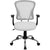 Mid-Back White Mesh Swivel Task Office Chair With Chrome Base And Arms By Flash Furniture | Office Chairs | Modishstore - 4