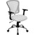 Mid-Back White Mesh Swivel Task Office Chair With Chrome Base And Arms By Flash Furniture | Office Chairs | Modishstore