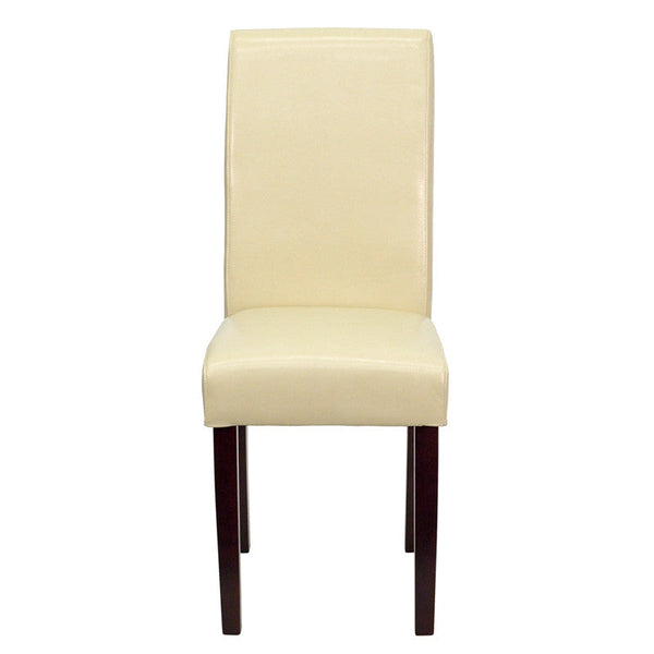 Flash Furniture Ivory Leather Upholstered Parsons Chair | Dining Chairs | Modishstore