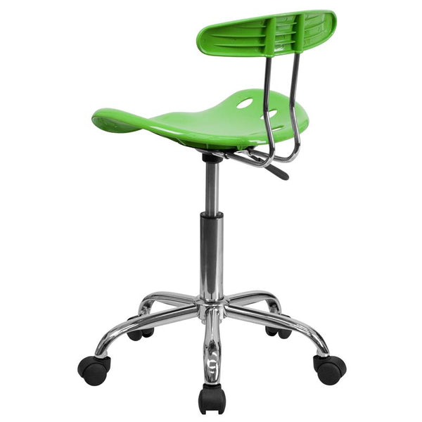 Vibrant Apple Green And Chrome Swivel Task Office Chair With Tractor Seat By Flash Furniture | Office Chairs | Modishstore - 3