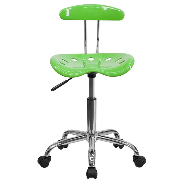 Vibrant Apple Green And Chrome Swivel Task Office Chair With Tractor Seat By Flash Furniture | Office Chairs | Modishstore - 4