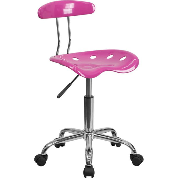 Vibrant Candy Heart And Chrome Swivel Task Office Chair With Tractor Seat By Flash Furniture | Office Chairs | Modishstore