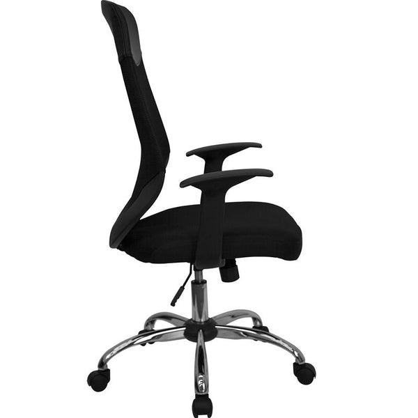 High Back Black Mesh Executive Swivel Office Chair With Arms By Flash Furniture | Office Chairs | Modishstore - 2