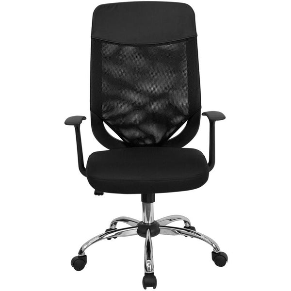 High Back Black Mesh Executive Swivel Office Chair With Arms By Flash Furniture | Office Chairs | Modishstore - 4