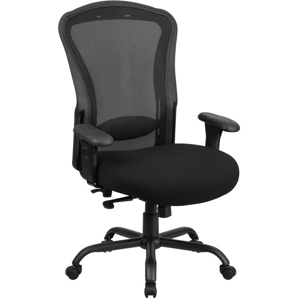 Hercules Series 24/7 Intensive Use Big & Tall 400 Lb. Rated Black Mesh Multifunction Synchro-Tilt Ergonomic Office Chair By Flash Furniture | Office Chairs | Modishstore