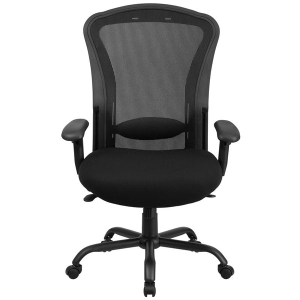 Hercules Series 24/7 Intensive Use Big & Tall 400 Lb. Rated Black Mesh Multifunction Synchro-Tilt Ergonomic Office Chair By Flash Furniture | Office Chairs | Modishstore - 4