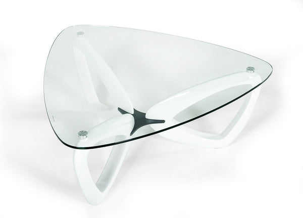 Vig Furniture Modrest Medina Contemporary Glass & White Coffee Table | Modishstore | Coffee Tables-7