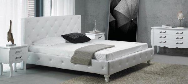 Vig Furniture Modrest Monte Carlo - White Leatherette Modern Twin Bed with Crystals | Modishstore | Beds-5