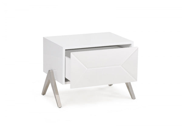 Vig Furniture Modrest Candid Modern White Nightstand | Modishstore | Nightstands-3