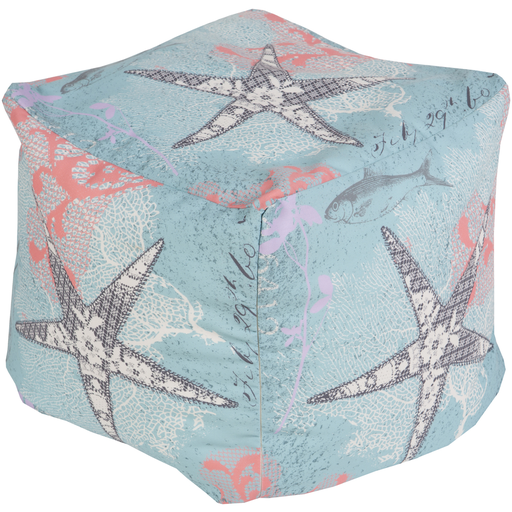 Surya Poufs Cube Pouf - Coastal - POUF-290 | Poufs | Modishstore