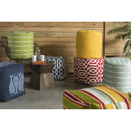 Surya Poufs Cube Pouf - Stripes - POUF-113 | Poufs | Modishstore