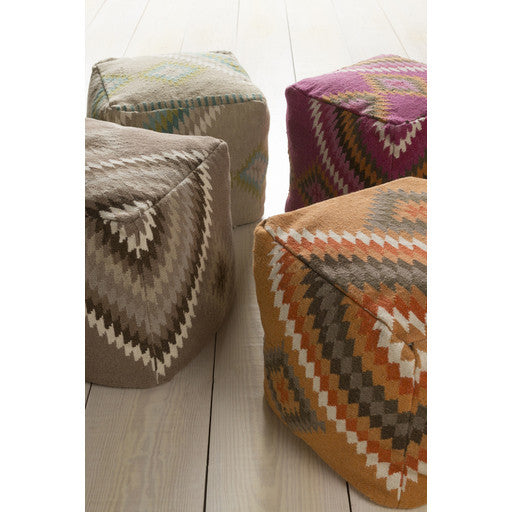 Surya Poufs Cube Pouf - Southwest - POUF-199 | Poufs | Modishstore