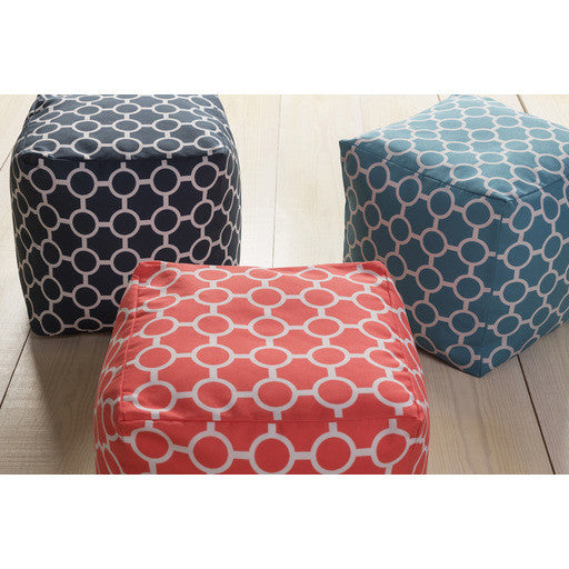 Surya Poufs Cube Pouf - Coastal - POUF-272 | Poufs | Modishstore